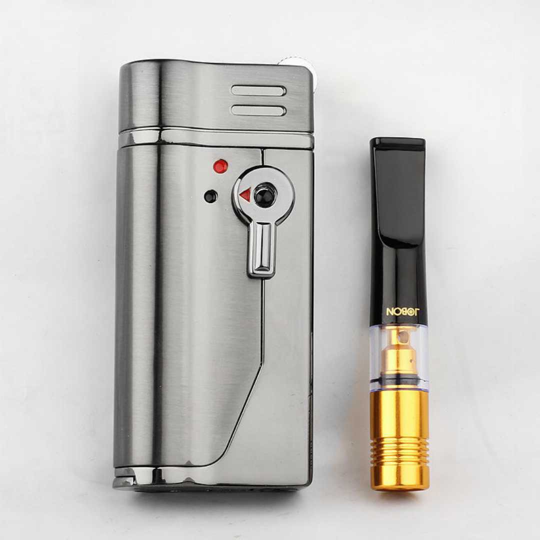 Refillable,Metal,Grinding,Wheel,Flint,Cigarette,Lighter,With,Cigarette,Holder,Filter